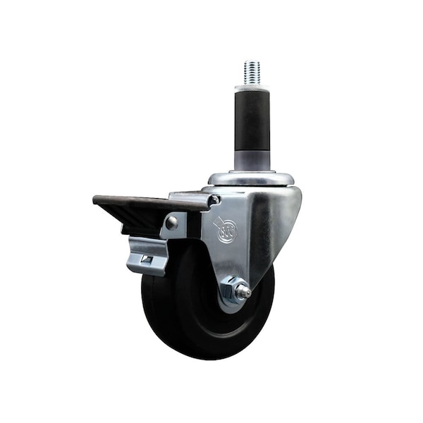 3.5'' Hard Rubber Swivel 1-1/8'' Expanding Stem Caster with Brake